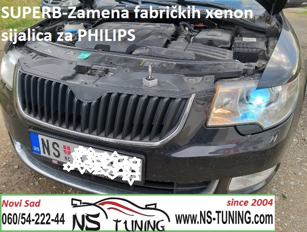 skoda superb 2 2010 xenon far sijalica d1s osram philips zamena ugradnja servis novi sad ns tuning